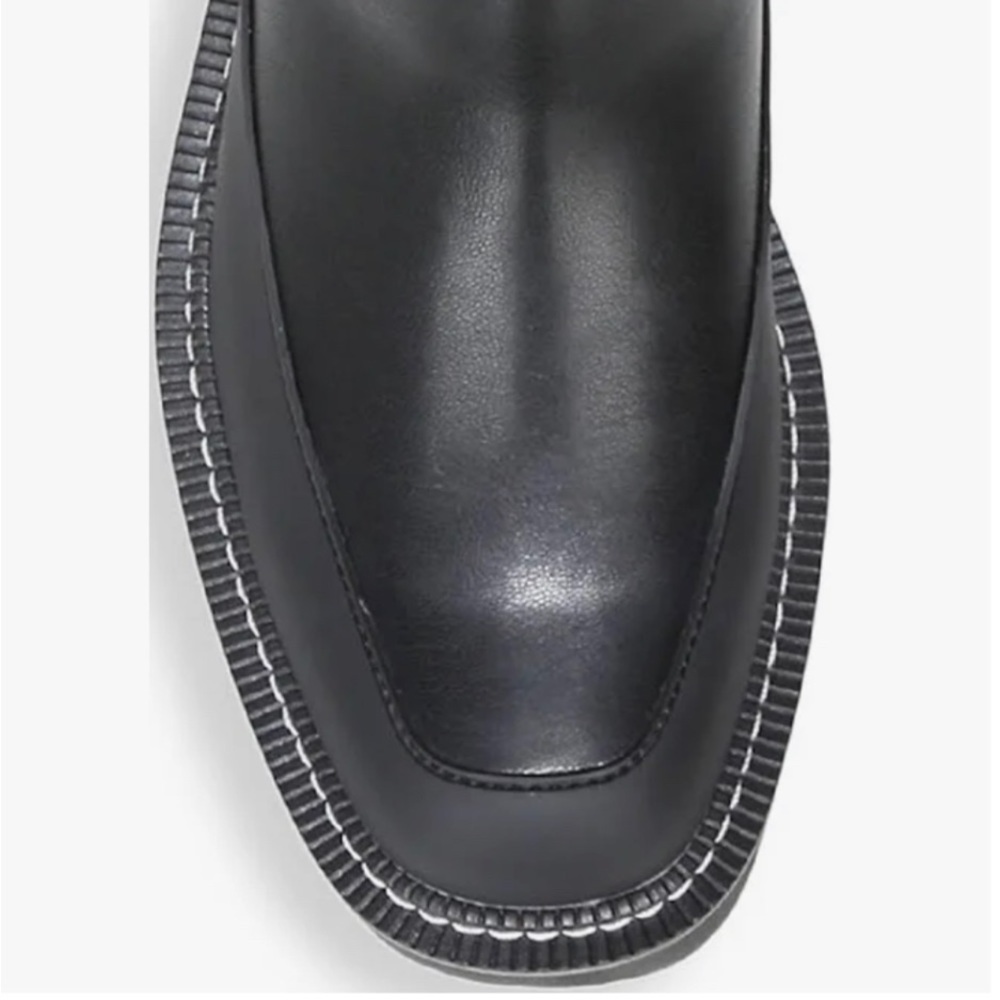 SAM EDELMAN LERUE OVER THE KNEE TALL FAUX LEATHER BOOTS BLACK 7.5 M NEW - Picture 3 of 9